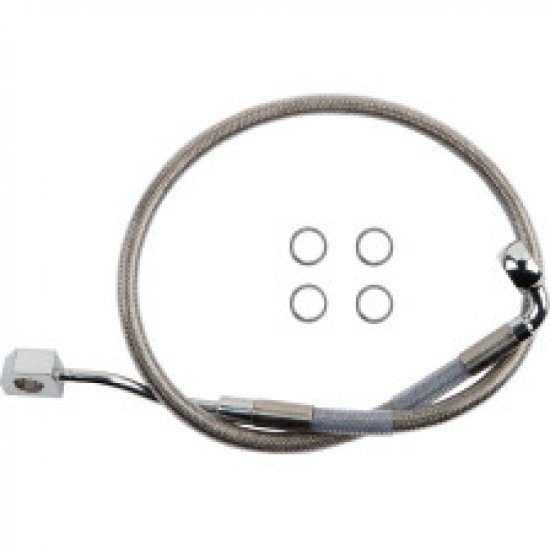 DRAG SPECIALTIES BRAKE LINE - REAR - MASTER CYLINDER TO ABS - STAINLESS STEEL # 1741-6348 DRAG SPECIALTIES BRAKE LINE - REAR - MASTER CYLINDER TO ABS - STAINLESS STEEL # 1741-6348