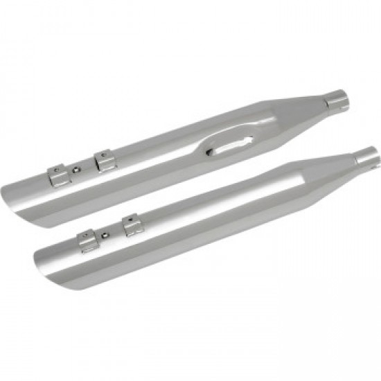 DRAG SPECIALTIES 3-1/2 SLASHDOWN SLIP-ON MUFFLERS - CHROME # 1801-1183