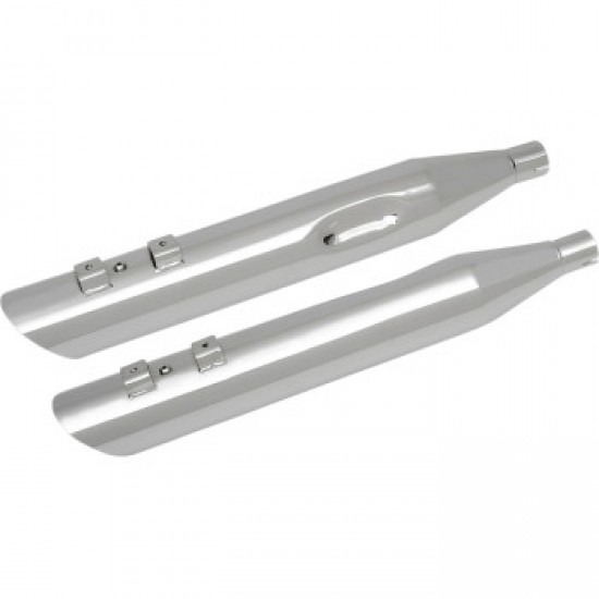 DRAG SPECIALTIES 4 SLASHDOWN SLIP-ON MUFFLERS - CHROME # 1801-1187