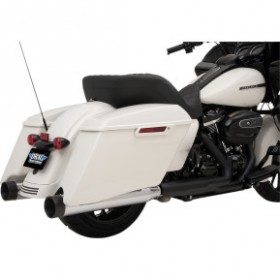 DRAG SPECIALTIES 4 SLIP-ON MUFFLERS WITH BILLET END CAPS - CHROME/BLACK # 1801-1264