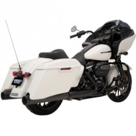 DRAG SPECIALTIES 4 SLIP-ON MUFFLERS WITH BILLET END CAPS - BLACK/BLACK # 1801-1265