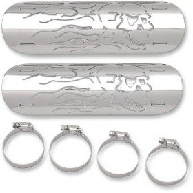 DRAG SPECIALTIES FLAME SKULL HEAT SHIELD # 1861-0102