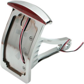 DRAG SPECIALTIES SIDE MOUNT TAILLIGHT/LICENSE PLATE MOUNT - CURVED VERTICAL - HALF-MOON # 2010-0552