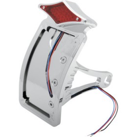 DRAG SPECIALTIES SIDE MOUNT TAILLIGHT/LICENSE PLATE MOUNT - CURVED VERTICAL - DIAMOND # 2010-0557