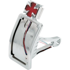 DRAG SPECIALTIES SIDE MOUNT MALTESE CROSS LED TAILLIGHT AND LICENSE PLATE MOUNT # 2010-0558