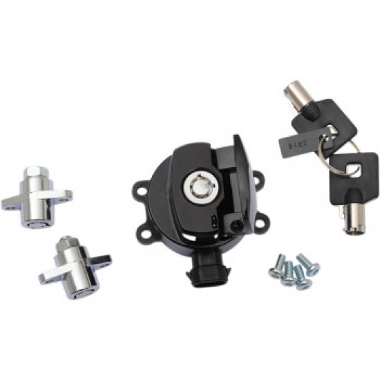 DRAG SPECIALTIES SIDE HINGE IGNITION SWITCH WITH SADDLEBAG LOCK - GLOSS BLACK # 2106-0412 DRAG SPECIALTIES SIDE HINGE IGNITION SWITCH WITH SADDLEBAG LOCK - GLOSS BLACK # 2106-0412