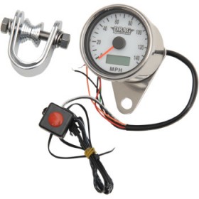 DRAG SPECIALTIES PROGRAMMABLE MINI ELECTRONIC SPEEDOMETER WITH ODOMETER/TRIPMETER - 2.4 - POLISHED # 2210-0175