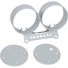 DRAG SPECIALTIES DUAL GAUGE BRACKET - CHROME # 2210-0198