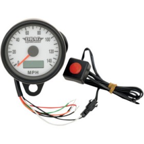 DRAG SPECIALTIES PROGRAMMABLE MINI ELECTRONIC SPEEDOMETER WITH ODOMETER/TRIPMETER - 2.4 - BLACK # 2210-0258