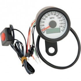 DRAG SPECIALTIES PROGRAMMABLE MINI ELECTRONIC SPEEDOMETER WITH ODOMETER/TRIPMETER - 1.87 - BLACK # 2210-0260