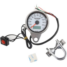 DRAG SPECIALTIES PROGRAMMABLE MINI ELECTRONIC SPEEDOMETER WITH ODOMETER/TRIPMETER - 2.4 - BLACK # 2210-0327