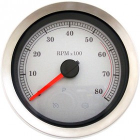 DRAG SPECIALTIES 4 ELECTRONIC TACHOMETER - WHITE FACE # 2211-0167