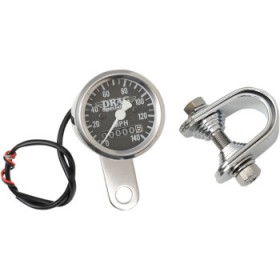 DRAG SPECIALTIES SPEEDOMETER - BLACK - 2:1 RATIO - 1-7/8 # 7805-6843