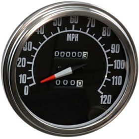 DRAG SPECIALTIES 5 FL-STYLE 2240:60 SPEEDOMETER WITH REED SWITCH - 68-84 BLACK FACE # DS-243901