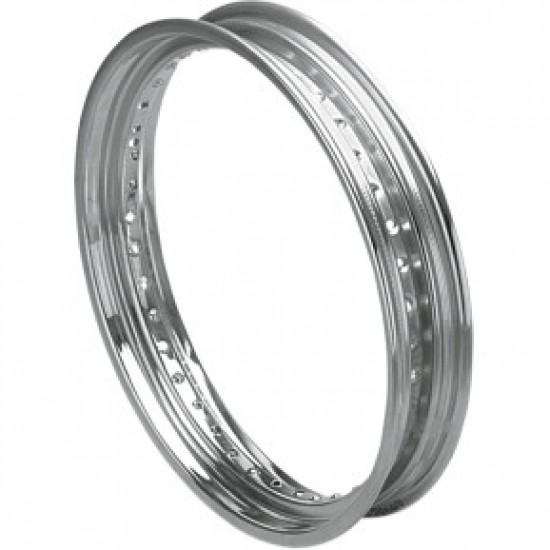 DRAG SPECIALTIES RIM - DROP CENTER - ROLLED EDGE - 40 HOLE - SILVER - 19X2.5 # DS-380010 DRAG SPECIALTIES RIM - DROP CENTER - ROLLED EDGE - 40 HOLE - SILVER - 19X2.5 # DS-380010