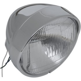DRAG SPECIALTIES HEADLIGHT WITH VISOR 6-1/2 - GROOVED # DS280033