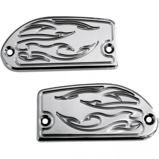 FLANDERS MASTER CYLINDER COVER - FLAME - YAMAHA - CHROME # BA-7629-03