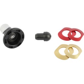 GILLES TOOLING FRONT AXLE PROTECTOR BLACK/RED APRILIA # GTA-F-A01-BR