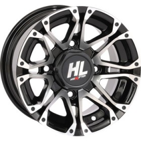 HIGH LIFTER WHEEL HL3 FRONT/REAR GLOSS BLACK W/MACHINED 12X7 4/137 4+3 +10 MM PART # 12HL03-1137