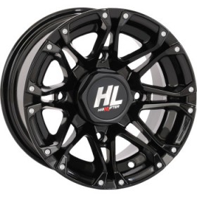 HIGH LIFTER WHEEL HL3 FRONT/REAR GLOSS BLACK 12X7 4/110 4+3 +10 MM PART # 12HL03-1210