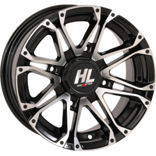 HIGH LIFTER WHEEL HL3 REAR GLOSS BLACK W/MACHINED 14X7 4/110 2+5 -47 MM PART # 14HL03-1111