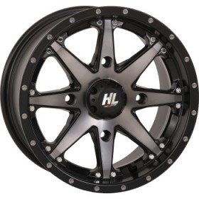 HIGH LIFTER WHEEL HL10 FRONT/REAR MATTE BLACK/SMOKE 14X7 4/137 5+2 +30 MM PART # 14HL10-1637