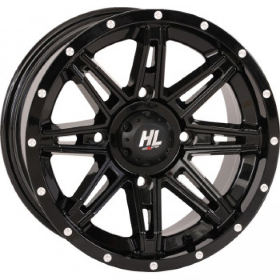 HIGH LIFTER WHEEL HL22 FRONT/REAR GLOSS BLACK 14X7 4/137 4+3 +10 MM PART # 14HL22-1237