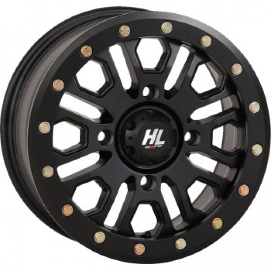 HIGH LIFTER WHEEL HL23 BEADLOCK FRONT/REAR MATTE BLACK 14X7 4/137 5+2 +38 MM PART # 14HL23-1437