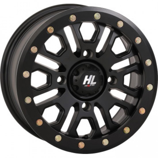 HIGH LIFTER WHEEL HL23 BEADLOCK FRONT/REAR MATTE BLACK 15X7 4/137 5+2 +38 MM PART # 15HL23-1437