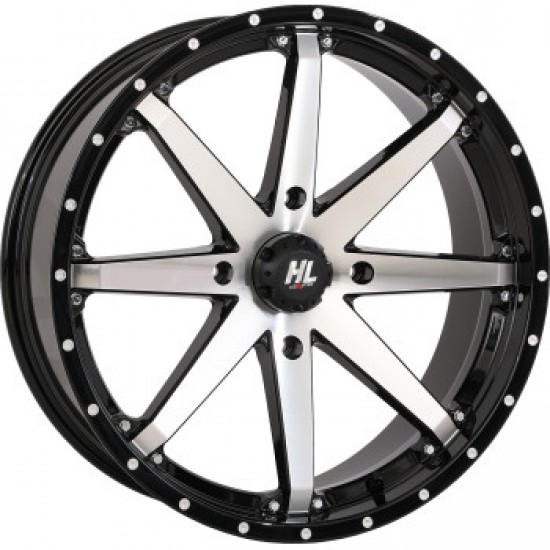 HIGH LIFTER WHEEL HL10 FRONT/REAR GLOSS BLACK W/MACHINED 20X7 4/137 4+3 +10 MM PART # 20HL10-1137