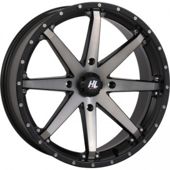 HIGH LIFTER WHEEL HL10 FRONT/REAR MATTE BLACK/SMOKE 20X7 4/137 4+3 +10 MM PART # 20HL10-1637