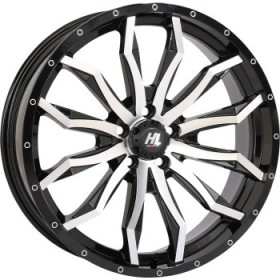 HIGH LIFTER WHEEL HL21 FRONT/REAR GLOSS BLACK W/MACHINED 20X7 4/156 4+3 +10 MM PART # 20HL21-1156