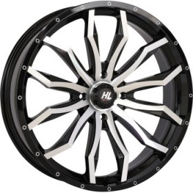 HIGH LIFTER WHEEL HL21 FRONT/REAR GLOSS BLACK W/MACHINED 22X7 5/4.5 4+3 +10 MM PART # 22HL21-1145