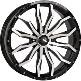 HIGH LIFTER WHEEL HL21 FRONT/REAR GLOSS BLACK W/MACHINED 22X7 4/156 4+3 +10 MM PART # 22HL21-1156