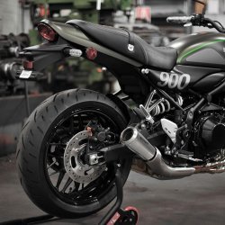 Hp corse Gp07 Exhaust Slip-On In Satin Steel Racing For Kawasaki Z900Rs 2018 Part # XKAGP900RS-AB