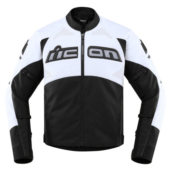 ICON CONTRA2 LEATHER PERFORATED WHITE JACKET ICON CONTRA2 LEATHER PERFORATED WHITE JACKET
