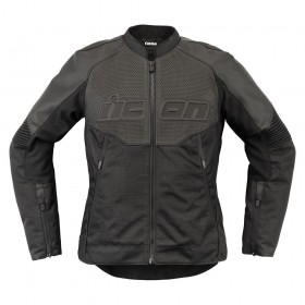 ICON OVERLORD3 LEATHER BLACK JACKET
