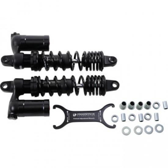  PROGRESSIVE 970 SERIES PIGGYBACK SHOCKS - GLOSS BLACK/MATTE BLACK - 13.00 PART # 970-1014B