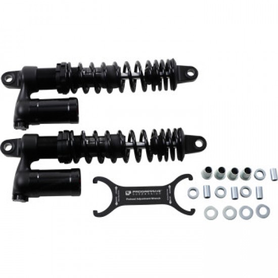 PROGRESSIVE 970 SERIES PIGGYBACK SHOCKS - GLOSS BLACK/MATTE BLACK - 14.00 PART # 970-1015B