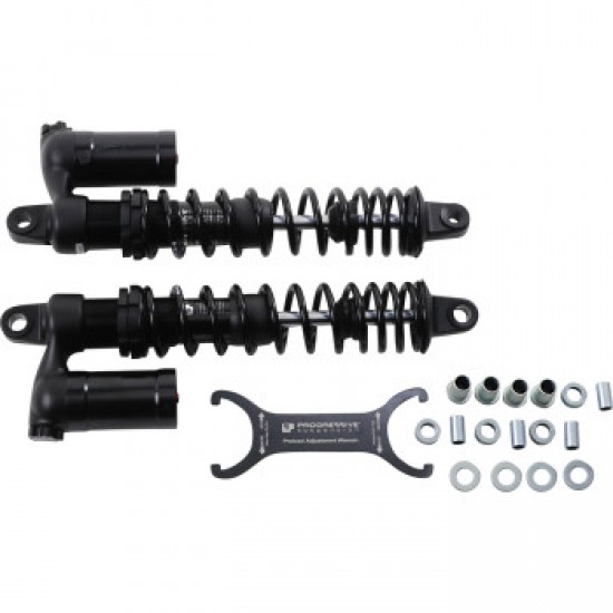 PROGRESSIVE 970 SERIES PIGGYBACK SHOCKS - GLOSS BLACK/MATTE BLACK - 15.00 PART # 970-1016B