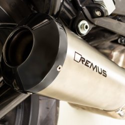 Remus CLASSIC SPORT, Slip on (sport exhaust), endcap black-chrome, Stainless steel matt, (EC-) approval for BENELLI Leoncino 500 Part # 091502 203018