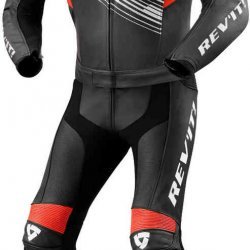 Revit Apex 2-Piece Motorcycle Leather Black Red White Suit 