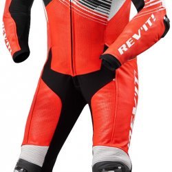 Revit Apex 1-Piece Motorcycle Leather Red Black White Suit