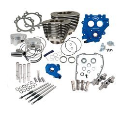 S&S Cycle 100 Power Package For Hd Twin Cam 88 Models With 585 Easy Start Chain Drive Cams-Wrinkle BlackPart # 330-0664