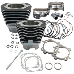 S&S Cycle 124 Low Compression 4-1/8 Big Bore Kit For 2007-16 Big Twins-Wrinkle Black FinishPart # 910-0324