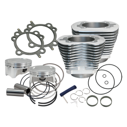S&S Cycle 107 Bolt-In Big Bore Kit For 2007-17 Hd Big Twins Except 17 Touring-Silver FinishPart # 910-0480