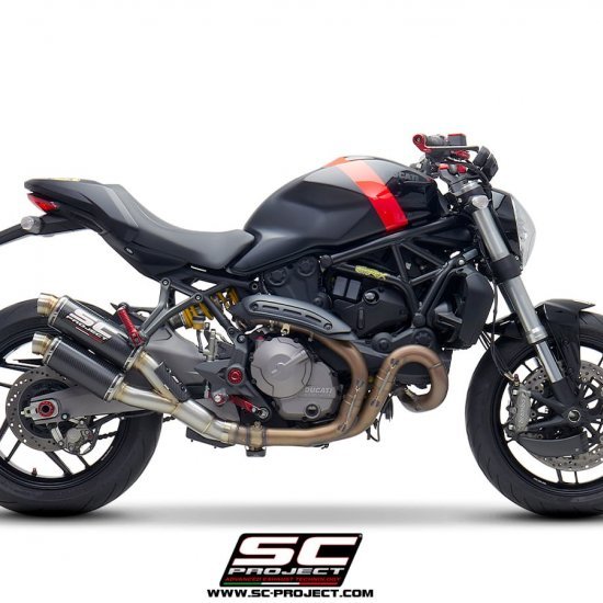  SC-PROJECT TWIN GP DOUBLE OVERLAPPING MUFFLER CARBON FIBER FOR DUCATI MONSTER 821 PART # D25A-K44C