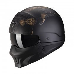 Scorpion Exo Combat Evo Kalavera Black Gold Helmet
