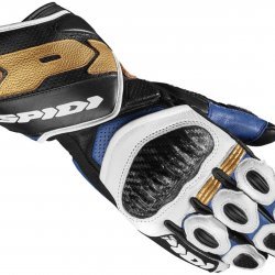 Spidi Carbo 7 Leather Blue Gold Gloves