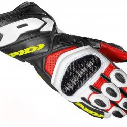 Spidi Carbo 7 Leather Red Yellow Fluo Gloves